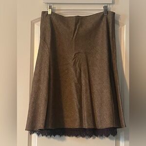 Banana Republic Brown Tweed Skirt With Attached Lace Trimmed Slip